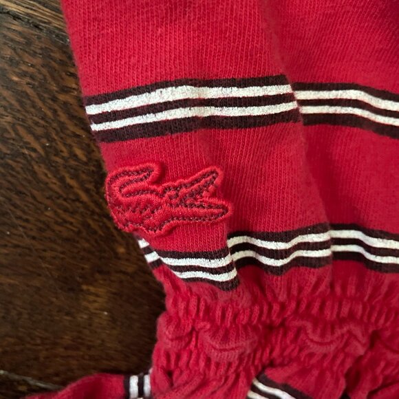 Lacoste Red Striped Cotton/Linen Blend Dress w/pockets-Size 36 (US 4) - Picture 7 of 15